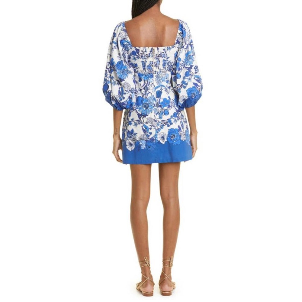 CARA CARA Montauk Dress in Flower Grid Blue Size Medium New - Picture 4 of 13